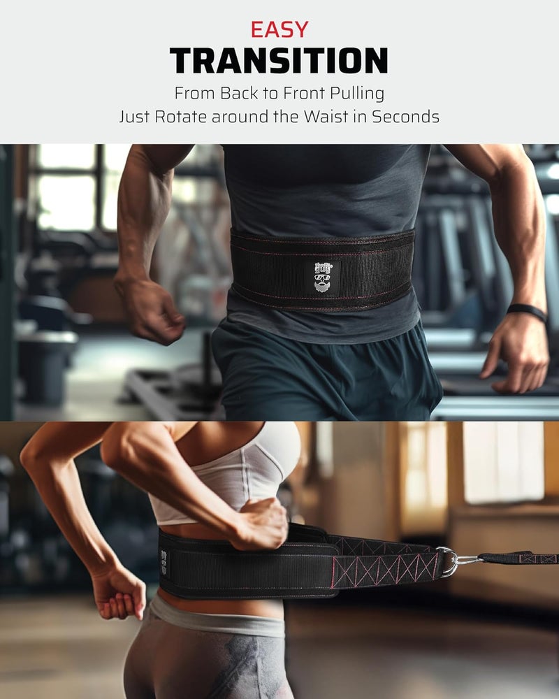 THEFITGUY حزام سحب الزلاجات، إغلاق قابل للتعديل، 2 حزام و 4 خطافات - للتدريب على المقاومة متعددة الاتجاهات، القوة والرشاقة - Image 3